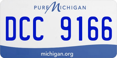 MI license plate DCC9166