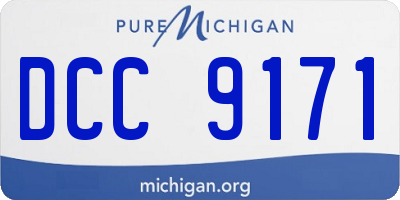 MI license plate DCC9171