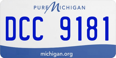 MI license plate DCC9181