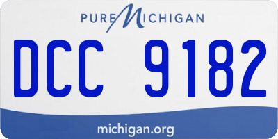 MI license plate DCC9182