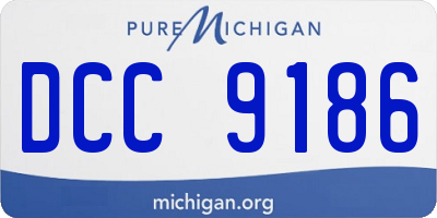 MI license plate DCC9186