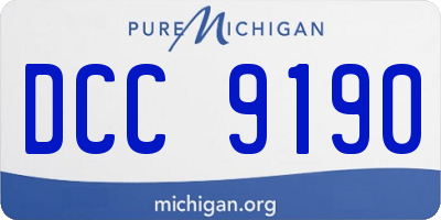 MI license plate DCC9190