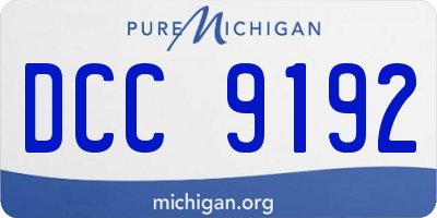MI license plate DCC9192