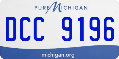 MI license plate DCC9196
