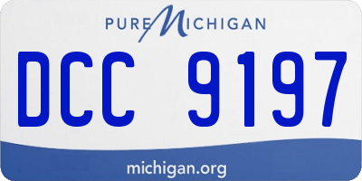 MI license plate DCC9197