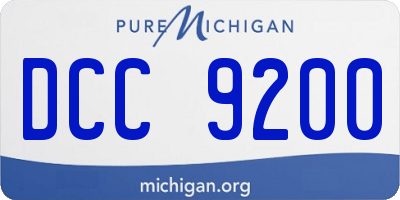 MI license plate DCC9200