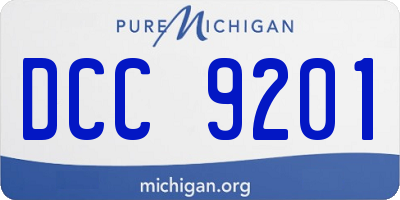 MI license plate DCC9201