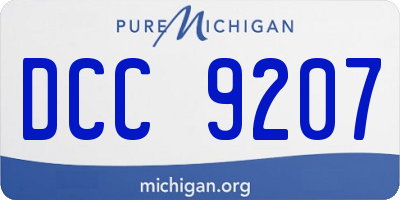 MI license plate DCC9207