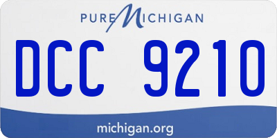 MI license plate DCC9210