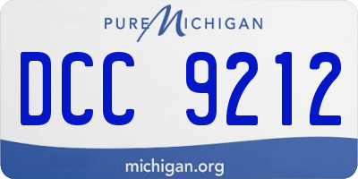 MI license plate DCC9212