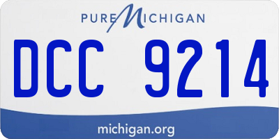 MI license plate DCC9214