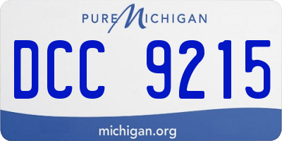 MI license plate DCC9215