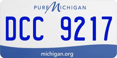 MI license plate DCC9217