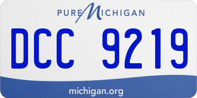 MI license plate DCC9219