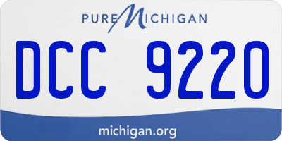 MI license plate DCC9220