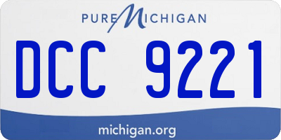 MI license plate DCC9221