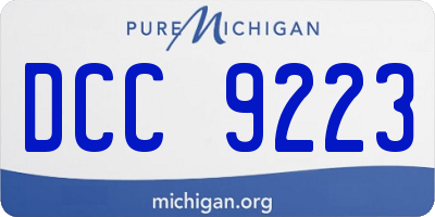 MI license plate DCC9223