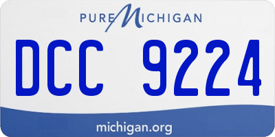 MI license plate DCC9224