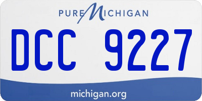 MI license plate DCC9227