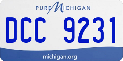 MI license plate DCC9231
