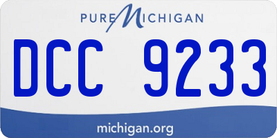 MI license plate DCC9233