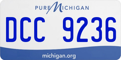MI license plate DCC9236