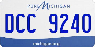 MI license plate DCC9240