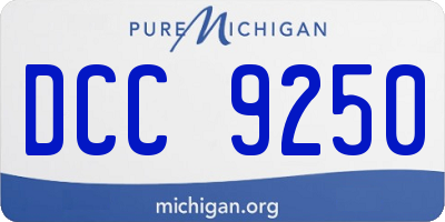 MI license plate DCC9250