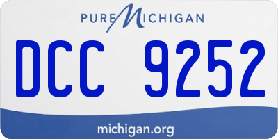 MI license plate DCC9252