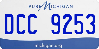 MI license plate DCC9253