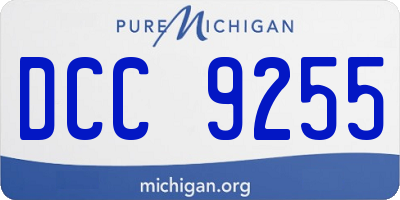 MI license plate DCC9255