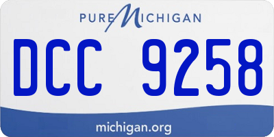 MI license plate DCC9258