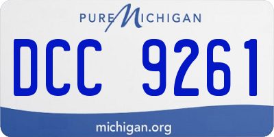 MI license plate DCC9261