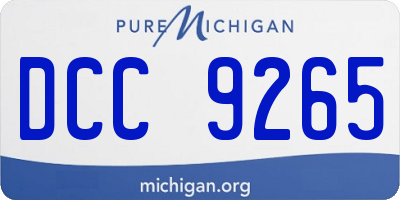 MI license plate DCC9265