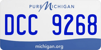 MI license plate DCC9268
