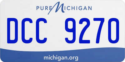 MI license plate DCC9270