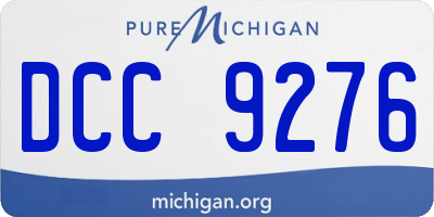 MI license plate DCC9276