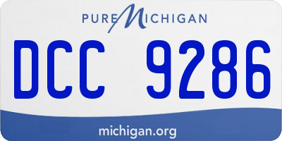 MI license plate DCC9286