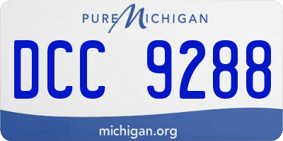 MI license plate DCC9288