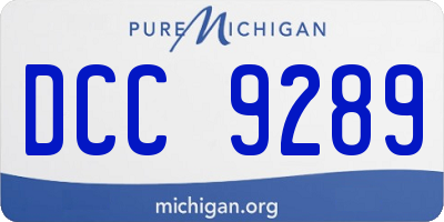 MI license plate DCC9289