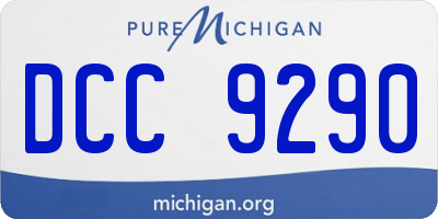 MI license plate DCC9290