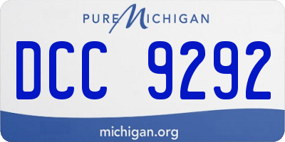 MI license plate DCC9292