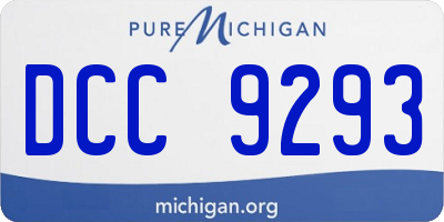 MI license plate DCC9293