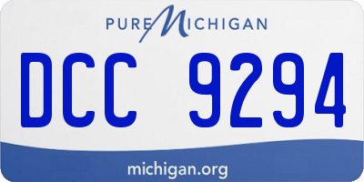 MI license plate DCC9294