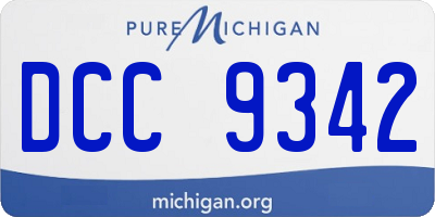 MI license plate DCC9342