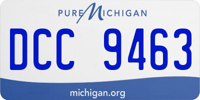 MI license plate DCC9463