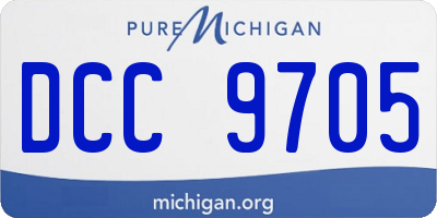 MI license plate DCC9705