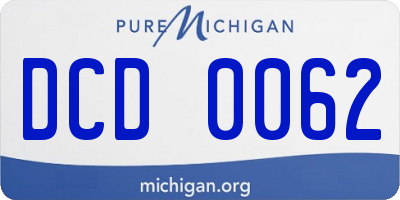MI license plate DCD0062