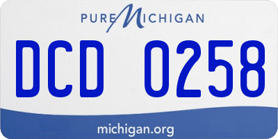 MI license plate DCD0258
