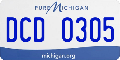 MI license plate DCD0305